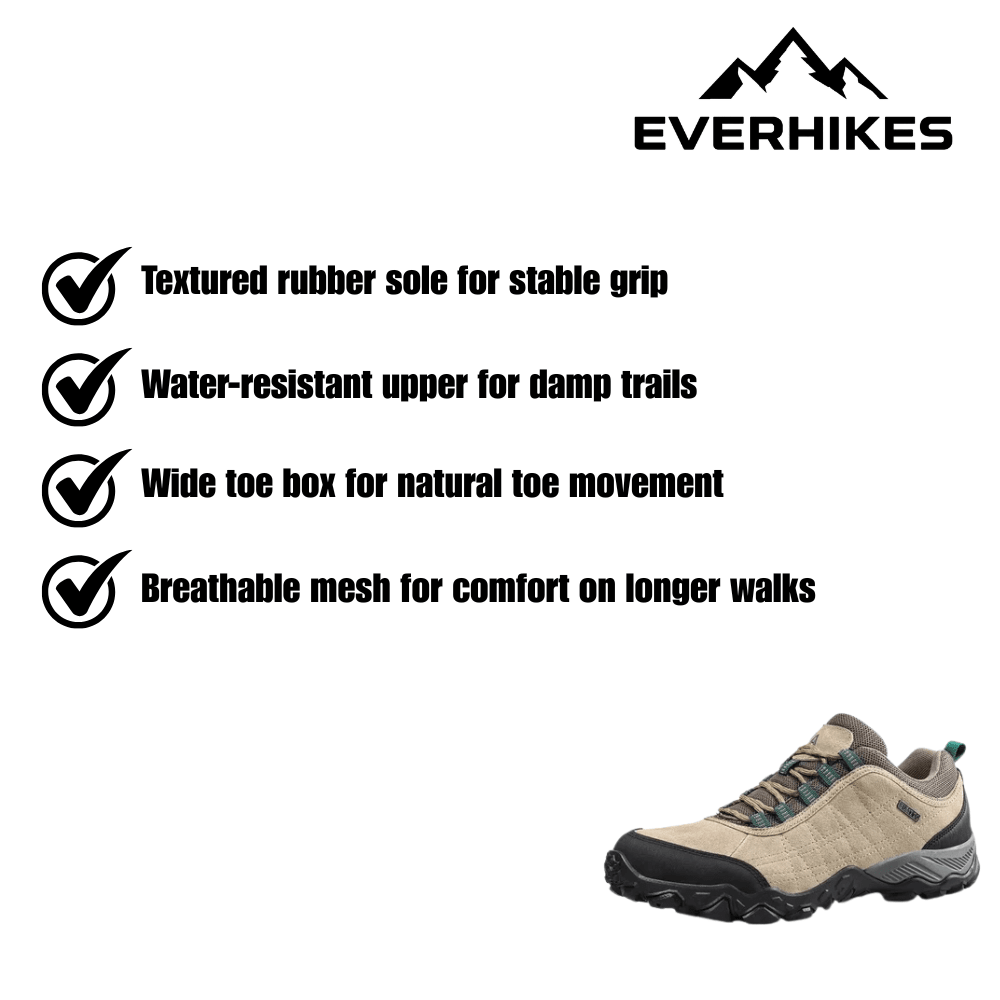 Walking Shoes, Breathable Water-Resistant Low-Cut Shoes - Everhikes