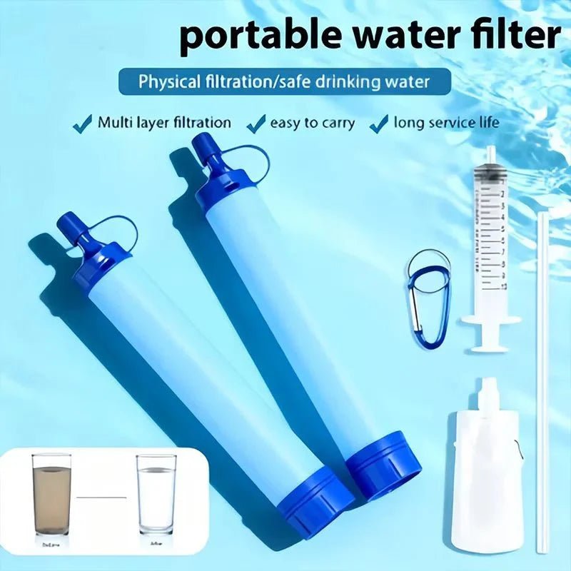 Water Filter Straw, Lightweight Portable for Hiking, Camping - Everhikes