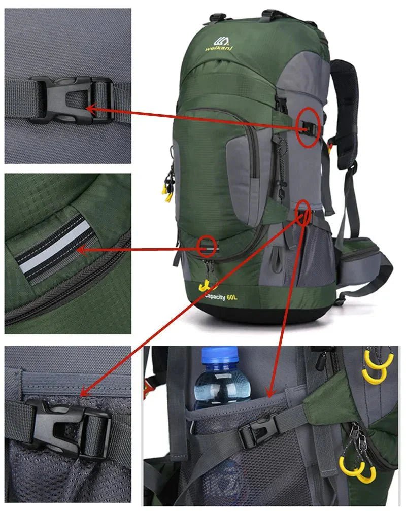Weather-Resistant 60L Hiking Backpack for Outdoor Adventures - Everhikes