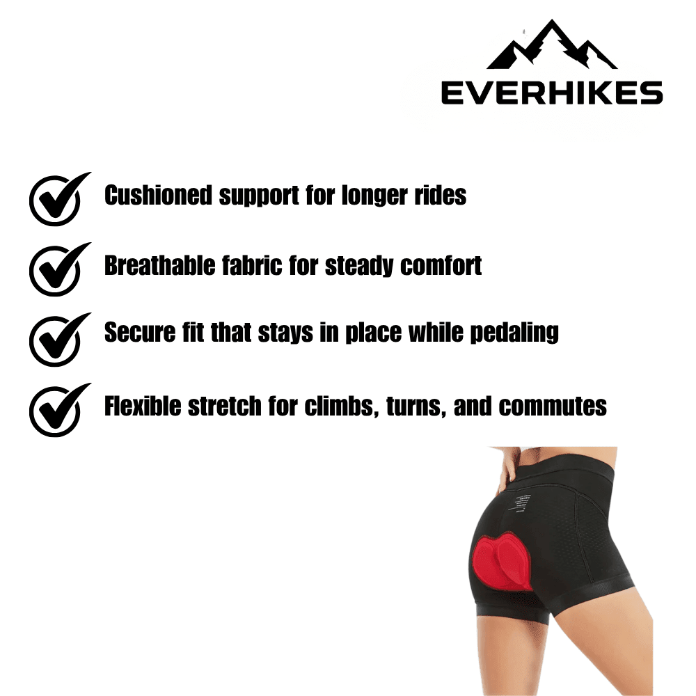 Women’s Cycling Shorts – Breathable 4D Gel Padding | Everhikes - Everhikes